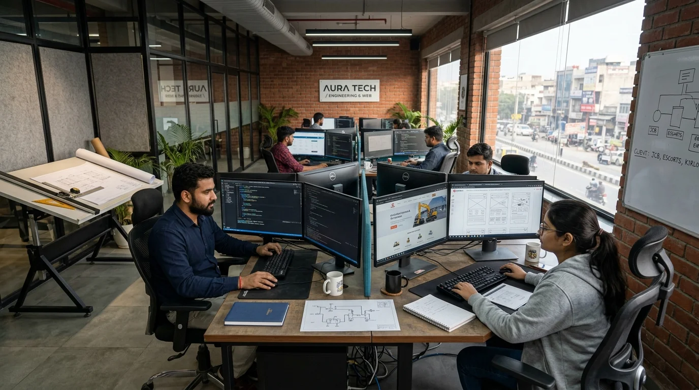 1Web Experts Industrial Web Development Workspace for Faridabad Manufacturing Clients